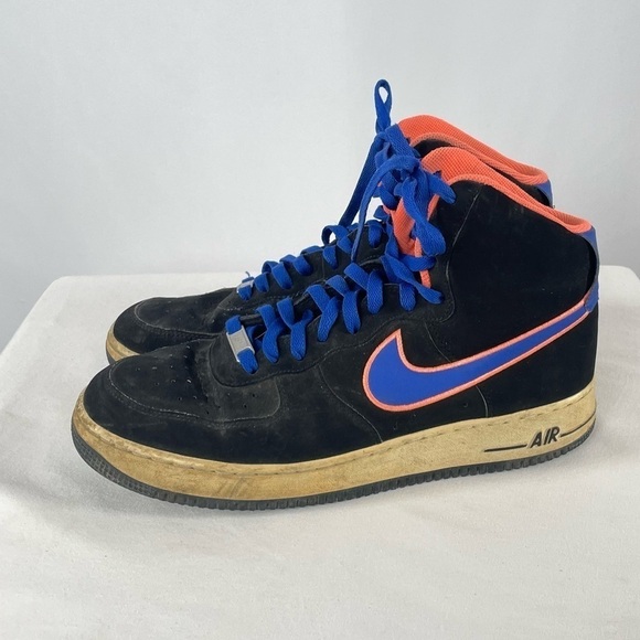 Nike Air Force 1 High Sneaker in Black/Game Royal-Bright Mango Size 11 - Picture 2 of 7